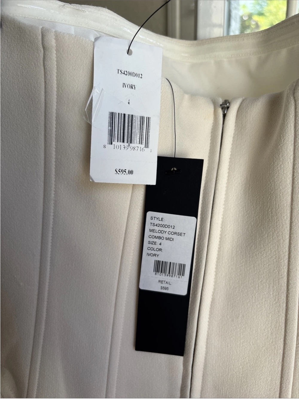 NWT Toccin Melody Corset Midi Dress Bridal Party Cotton Blend Size 4 - Picture 4 of 11